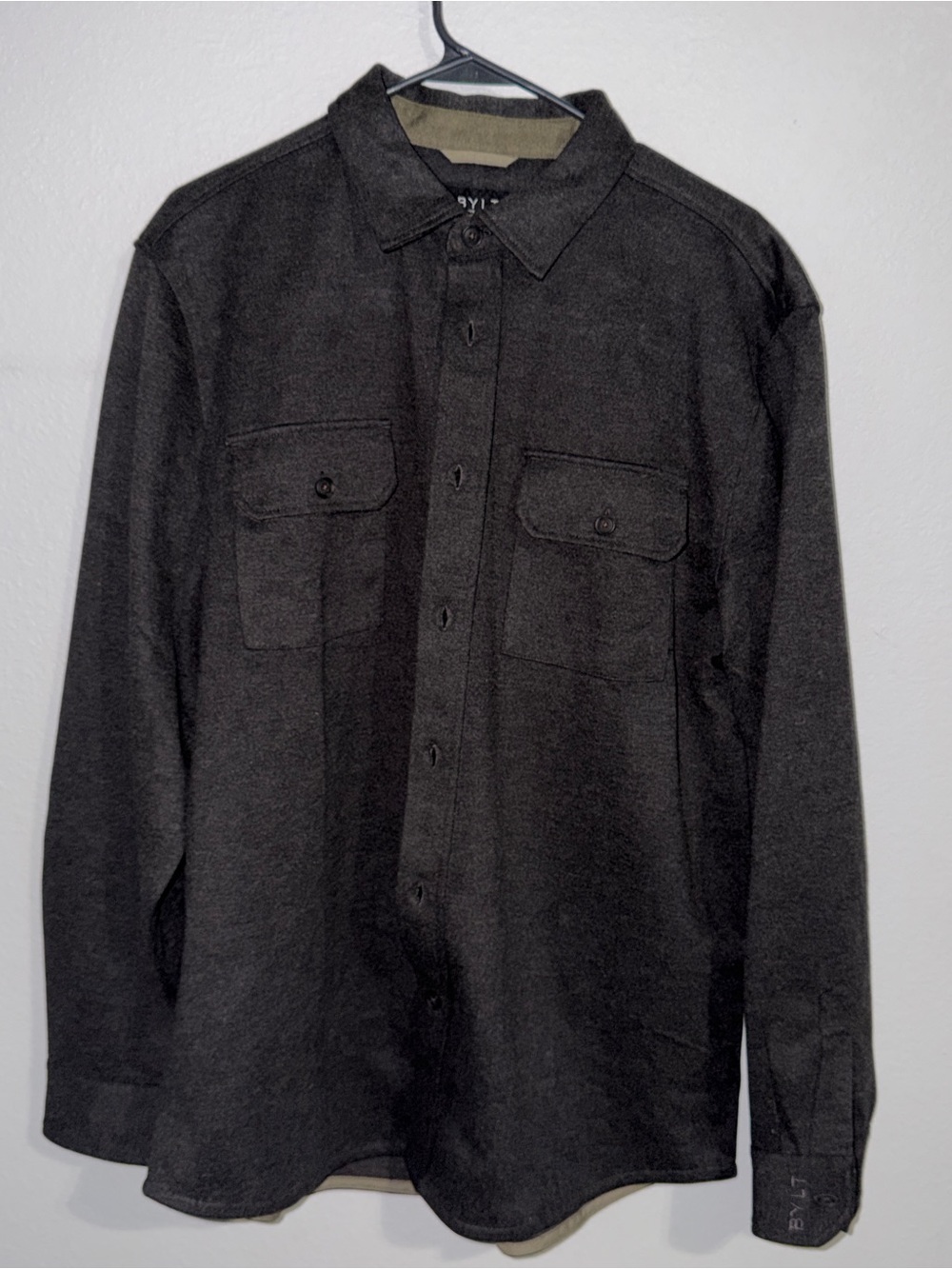 BYLT Men's Charcoal Gray Lightweight Shirt Jacket